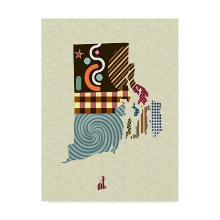 Trademark Fine Art Lanre Adefioye 'Rhode Island State Map' Canvas Art, 35x47 ALI31126-C3547GG